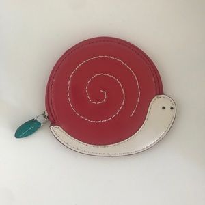 Coach pink snail patent leather coin purse wallet